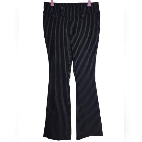 Womens Wet Seal Black Striped Bootcut Alternative Style Dress Pants Size Medium - Picture 3 of 10